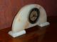 Antique Onyx Marble Art Deco Mantle Desk Clock Clocks photo 2
