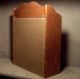 Vintage Table Top / Wall Hung Three Drawer Wood Chest With White Porcelain Pulls Boxes photo 6