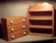 Vintage Table Top / Wall Hung Three Drawer Wood Chest With White Porcelain Pulls Boxes photo 8
