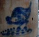 Antique Stoneware 3 Gallon Crock With Cobalt Chicken Feeding Crocks photo 4