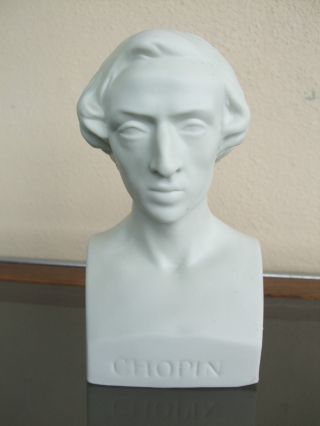 Vintage 1952 Parian Ware Male Bust Of Composer Chopin photo