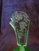 Vintage Czechoslovakia Green Glass Perfume Bottle Perfume Bottles photo 2
