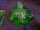 Vintage Czechoslovakia Green Glass Perfume Bottle Perfume Bottles photo 3