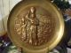Antique Bronze 19th C Asian Figural Charger Plate Wall Hanging Metalware photo 2