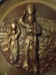 Antique Bronze 19th C Asian Figural Charger Plate Wall Hanging Metalware photo 6