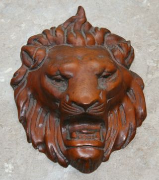 Wood Carved Lion Head From The Mgm In Las Vegas photo