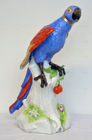 Large Antique Porcelain Parrot Bird By Samson Paris France Art Deco 17 