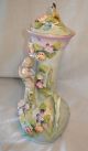 Vtg Hand Painted/made Porcelain Capodimonte Style Urn W Cherub & Applied Flowers Urns photo 5