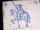 Fine Antique 18th Century Delft Tile Of A Horseman (possibly 17th Century) Tiles photo 1