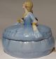Antique German Figural Lady Trinket/box/pot/jar Germany Bows Cuffs Half Doll Re. Boxes photo 1