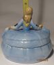 Antique German Figural Lady Trinket/box/pot/jar Germany Bows Cuffs Half Doll Re. Boxes photo 3