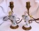 Pair Of Antique German Volkstedt Dresden Lace Ladies With Flowers Lamp Figurine Figurines photo 1