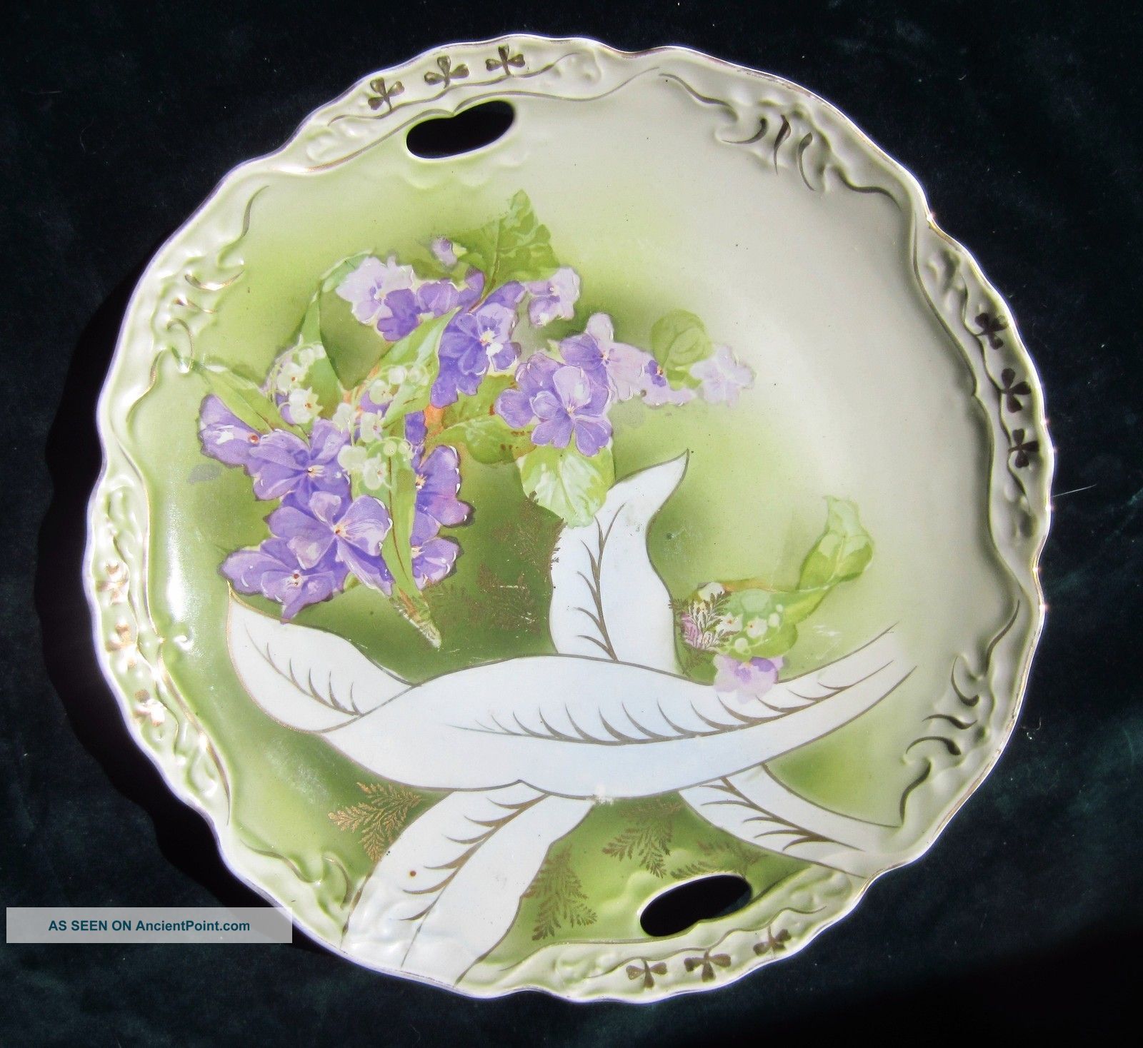 Unique Vintage German Hand Painted Cake Plate Plates & Chargers photo