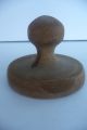 Antique 19thc Primitive Wooden Carved Cow Butter Mold Press Stamp Other photo 2