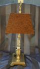 Antique Bouillotte Style Tole Table Lamp Brass With Metal Shade Lamps photo 2