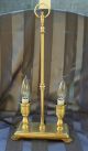 Antique Bouillotte Style Tole Table Lamp Brass With Metal Shade Lamps photo 3