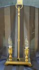 Antique Bouillotte Style Tole Table Lamp Brass With Metal Shade Lamps photo 4