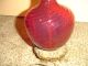 Art Nouveau Ruby Red Swirl Glass Vintage Lamp No Cracks Bronze ? Base Lamps photo 1