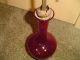 Art Nouveau Ruby Red Swirl Glass Vintage Lamp No Cracks Bronze ? Base Lamps photo 5