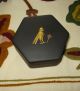 Vintage Wedgwood Black Bisque Jasperware Basalt Box Gold Gilt Egyptian Bird Wing Boxes photo 5