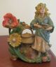 Antique Gebruder Heubach Bisque Figurine Vase Lady Cooking Figurines photo 5
