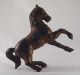 Rare Antique Gold Colored Cast Iron Still Penny Bank Prancing Horse Canadian Metalware photo 3