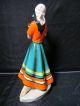 Wonderfull Art Deco Spanish Gypsy Lady / Parrot Figurin Capodimonte Ronzan Italy Figurines photo 4