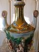 Antique Hand Painted Capodimonte Porcelain Statue Figurine Lamp Signed Italy Lamps photo 8