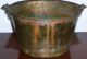 1800 ' S Hiram W.  Hayden Brass Over Copper Bucket - Forged Rat Tail Handle - Rolled Top Metalware photo 2