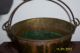 1800 ' S Hiram W.  Hayden Brass Over Copper Bucket - Forged Rat Tail Handle - Rolled Top Metalware photo 4