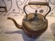 Antique 19th Century Copper Kettle Gooseneck Brass Teapot Metalware photo 4