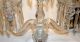 Antique Glass Candelabra 3 Light With Prism Bobeches Pair Candle Holders photo 2