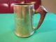 Antique Brass Arts & Crafts Era Tankard With Faux Horn Handle Metalware photo 2