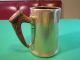 Antique Brass Arts & Crafts Era Tankard With Faux Horn Handle Metalware photo 6