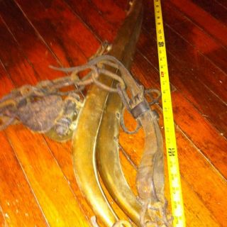 Antique Horse Haines,  Solid Brass And Wrought Iron English Origin. photo