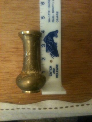 Antique / Vintage Brass Small Vase,  Pen Holder Natural Patena,  Never Cleaned.  99 photo
