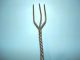 Antique Primitive 3 Tine Flesh Fork,  Early 1900,  Twisted Steel,  Hand Made? 13 