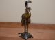Old Japanese Solid Bronze Of Stork/crane Standing On Turtle Incense Burner See Metalware photo 1
