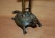 Old Japanese Solid Bronze Of Stork/crane Standing On Turtle Incense Burner See Metalware photo 2