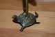 Old Japanese Solid Bronze Of Stork/crane Standing On Turtle Incense Burner See Metalware photo 7