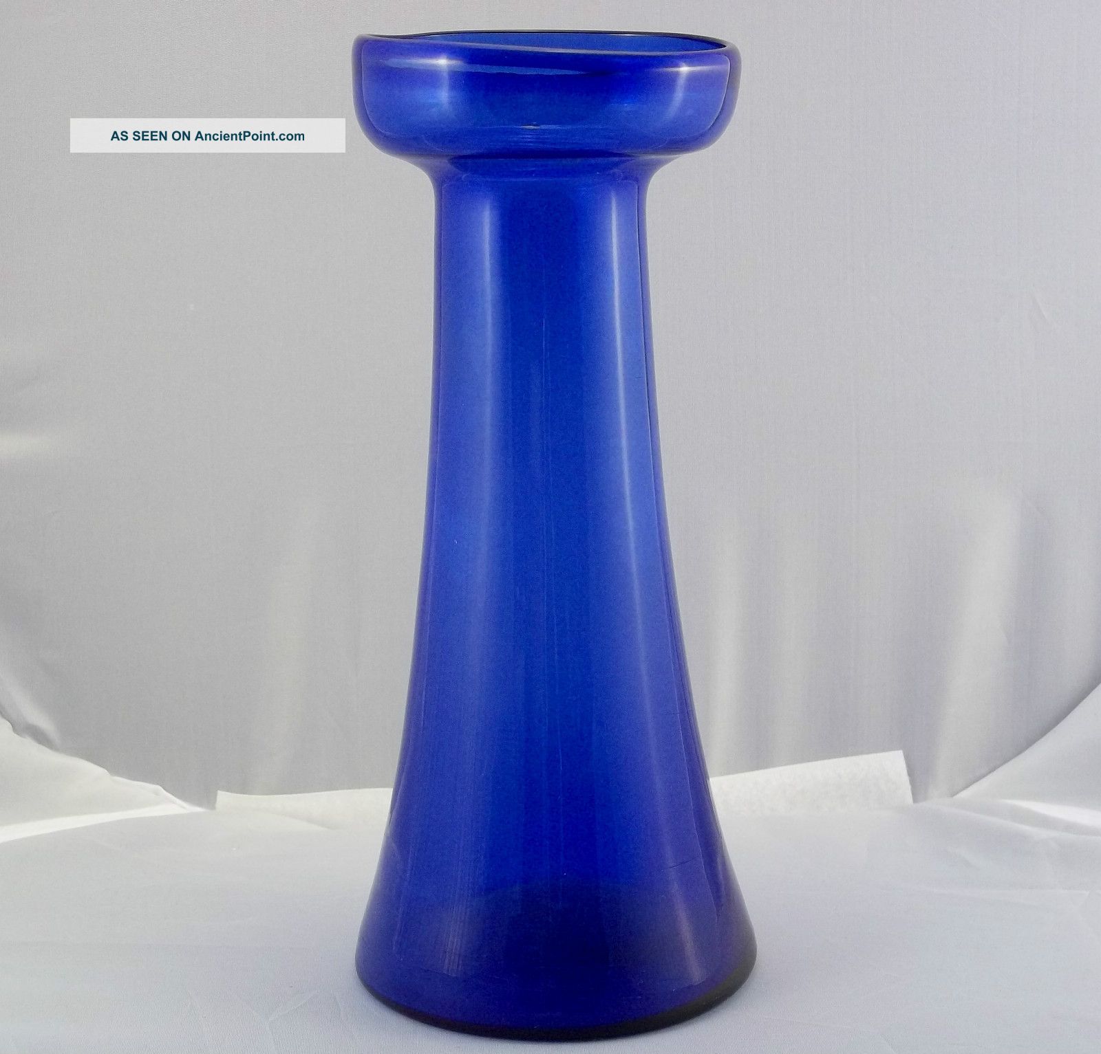 Antique Free Blown Cobalt Hyacinth Vase Vases photo