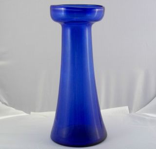 Antique Free Blown Cobalt Hyacinth Vase photo