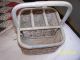 Antique Wicker And Bamboo Basket Metalware photo 1