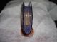 Bohemian Kralik Fan Vase Threaded Czech Cobalt Vases photo 2