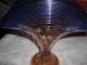 Bohemian Kralik Fan Vase Threaded Czech Cobalt Vases photo 3