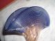 Bohemian Kralik Fan Vase Threaded Czech Cobalt Vases photo 4