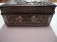 Antique Japanese Carved Pewter Box Wooden Lined / Sign Metalware photo 1