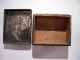 Antique Japanese Carved Pewter Box Wooden Lined / Sign Metalware photo 2