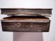 Antique Japanese Carved Pewter Box Wooden Lined / Sign Metalware photo 4