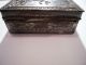 Antique Japanese Carved Pewter Box Wooden Lined / Sign Metalware photo 5